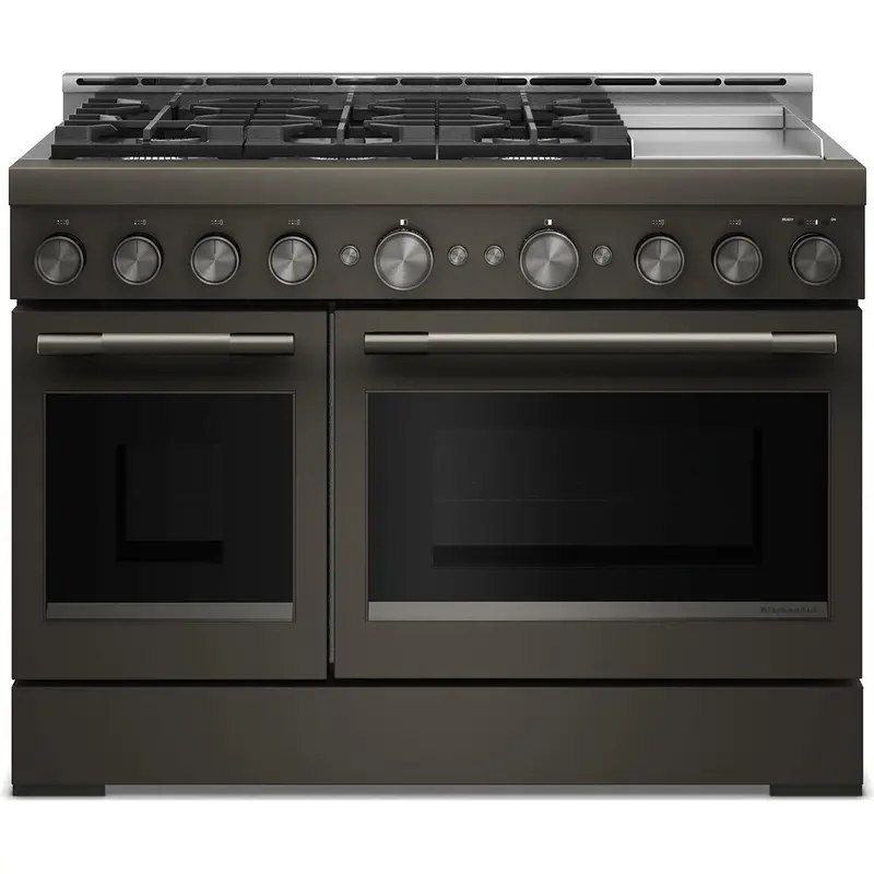Kitchenaid 48-Inch 6-Burner Gas Range With Griddle – Freestanding Kfgd948Sbe 1