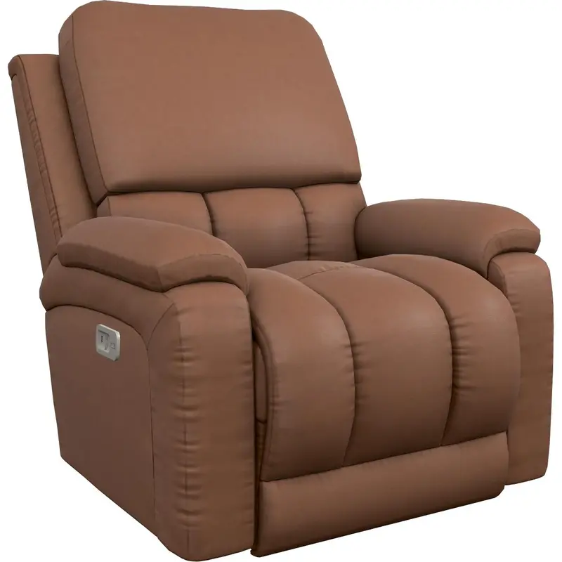 La-Z-Boy Greyson Power Rocking Recliner In Caramel – Headrest & Usb Charging 1