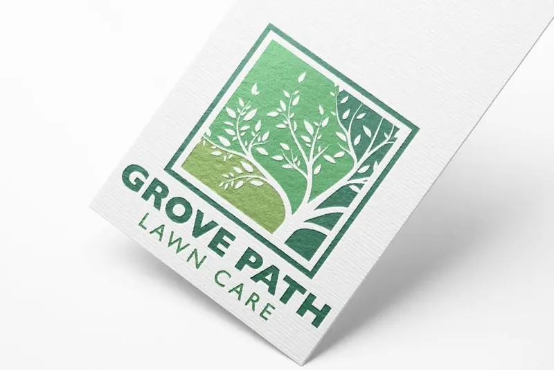 Landscaping Company Logo With Natural Elements: Trees & Lawns 1