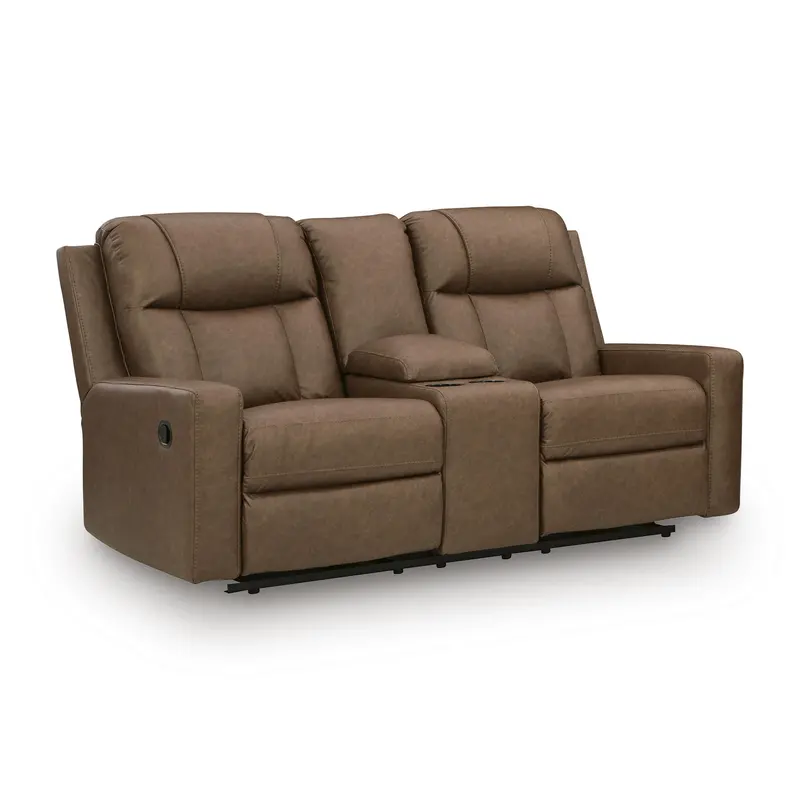 Mackmenville Leather-Look Loveseat With Console By Benchcraft 1