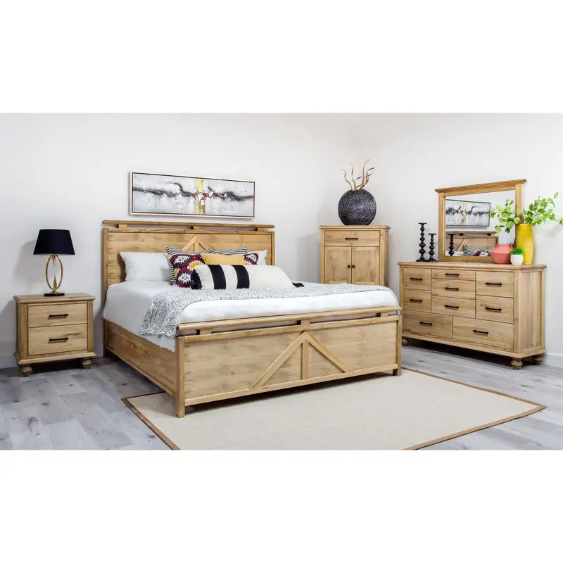 Mako Victoria 8300 King Panel Bedroom Set – 8-Piece Solid Wood Collection 1