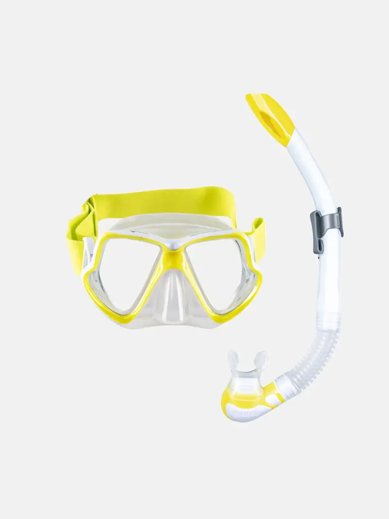 Mares Wahoo Neon Snorkeling Combo Set – Vibrant Mask, Snorkel & Fins Bundle 1