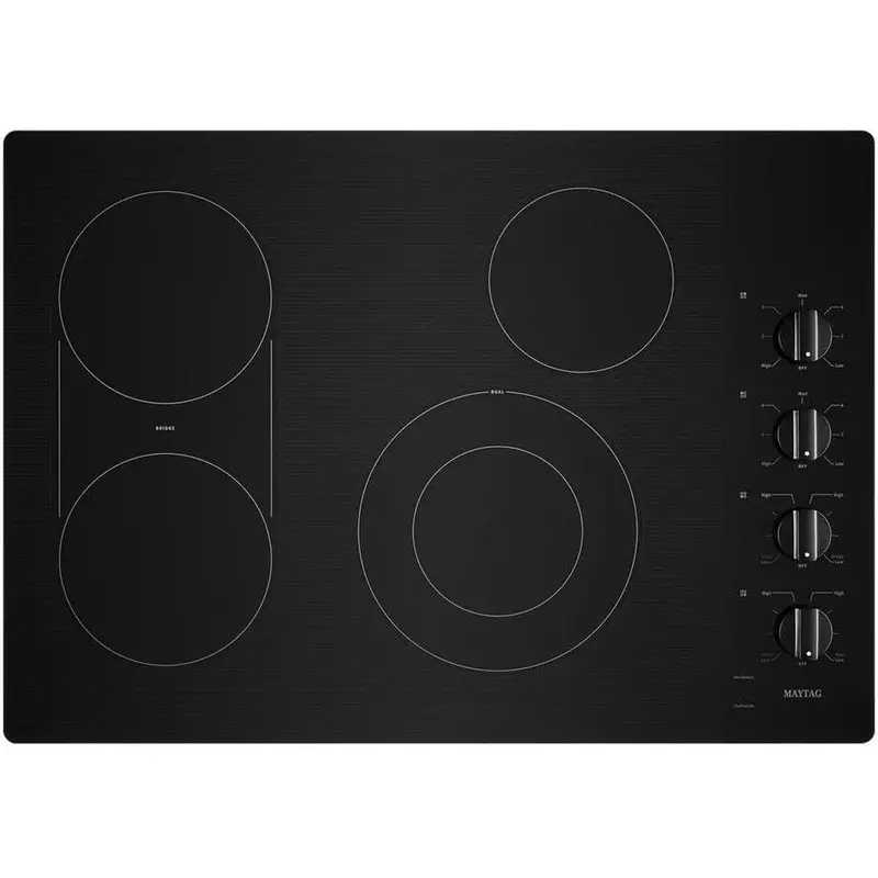 Maytag 30-Inch Built-In Electric Cooktop With Dual-Function Grill/Griddle – Mec8830Hb 1