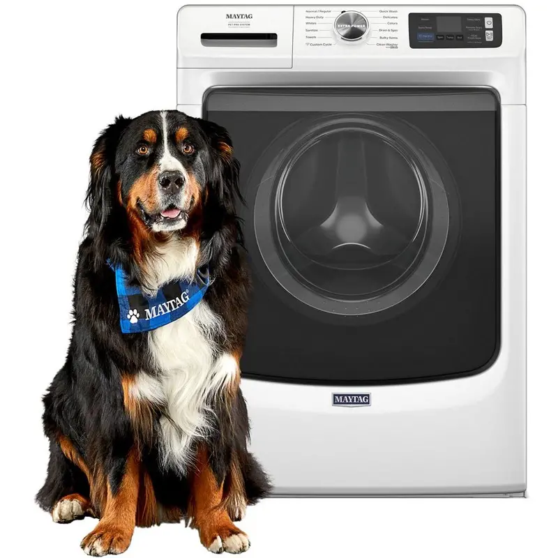 Maytag 5.8 Cu. Ft. Front-Load Washer – Pet Pro Option, White Mfw7020Rw 1