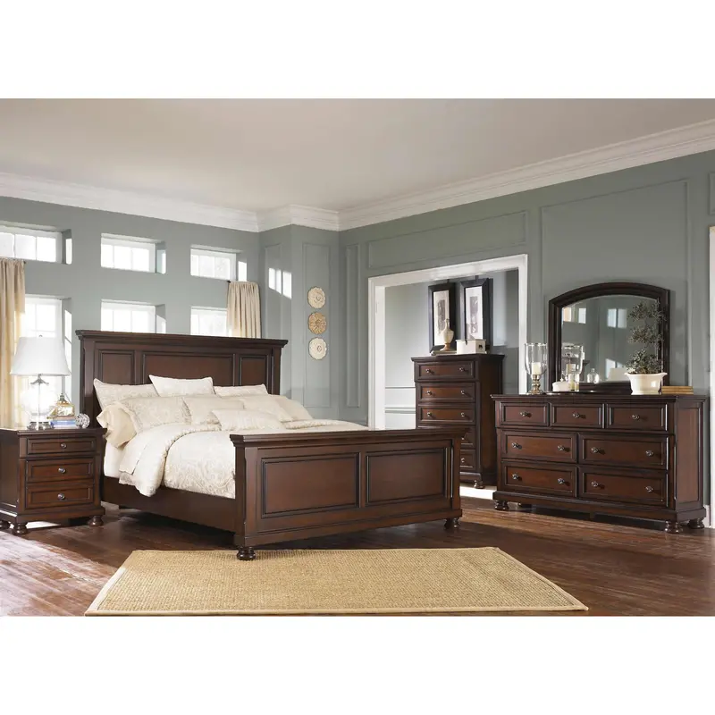 Millennium Porter California King Panel Bedroom Set – 8-Piece Expanded Configuration 1