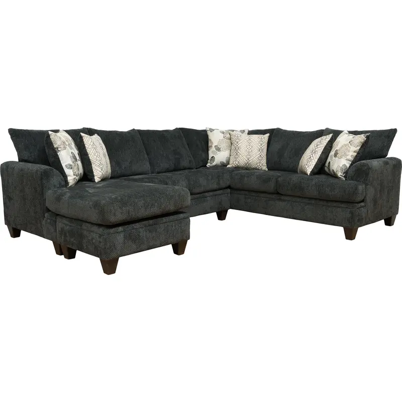 Minhas Coastline Charcoal Fabric 2-Piece Sectional (6140) 1