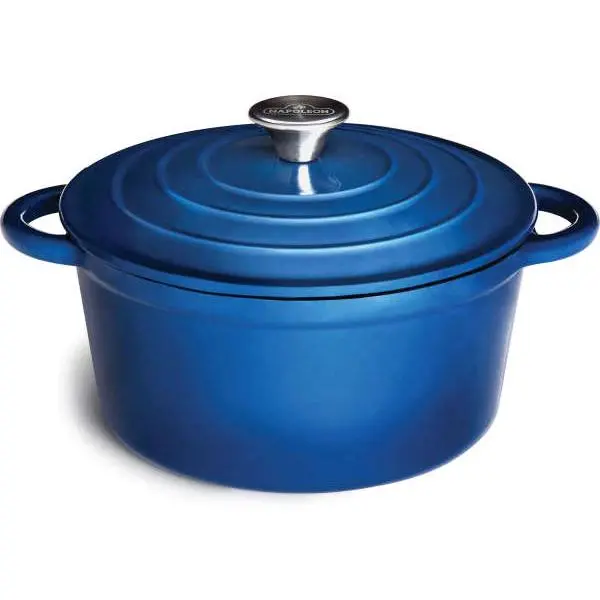 Napoleon 70152 Cast Iron Round Casserole Dish – Oven-Safe, Enamel-Finished Cookware 1