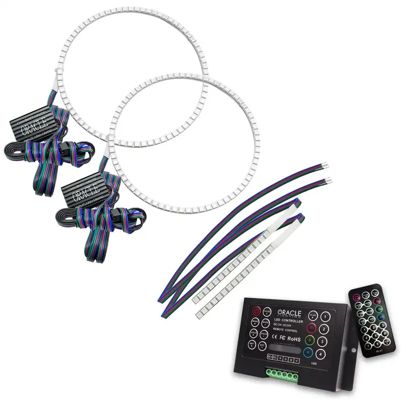 Oracle Lighting Colorshift Halo Headlight Kit – Rgbw Halo Rings + Drl Bar For Factory Headlights 1