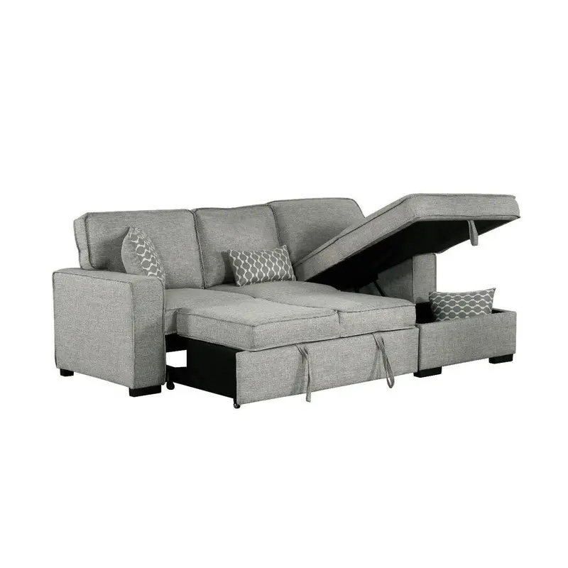 Primo International Bellissa Knit Grey Two-Piece Sleeper Sectional 1