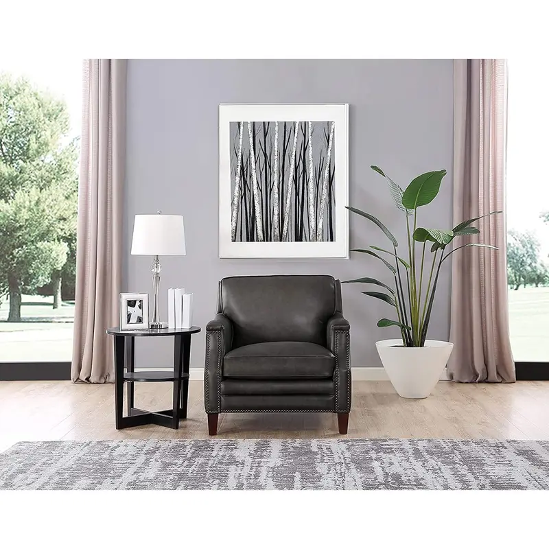 Romana Leather Accent Chair In Concord Ash – Model 6681 1