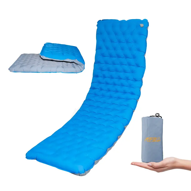 Roospad Elite Sleeping Pad – Ultralight Air Mattress With Dual-Tone Blue & Grey Finish 1