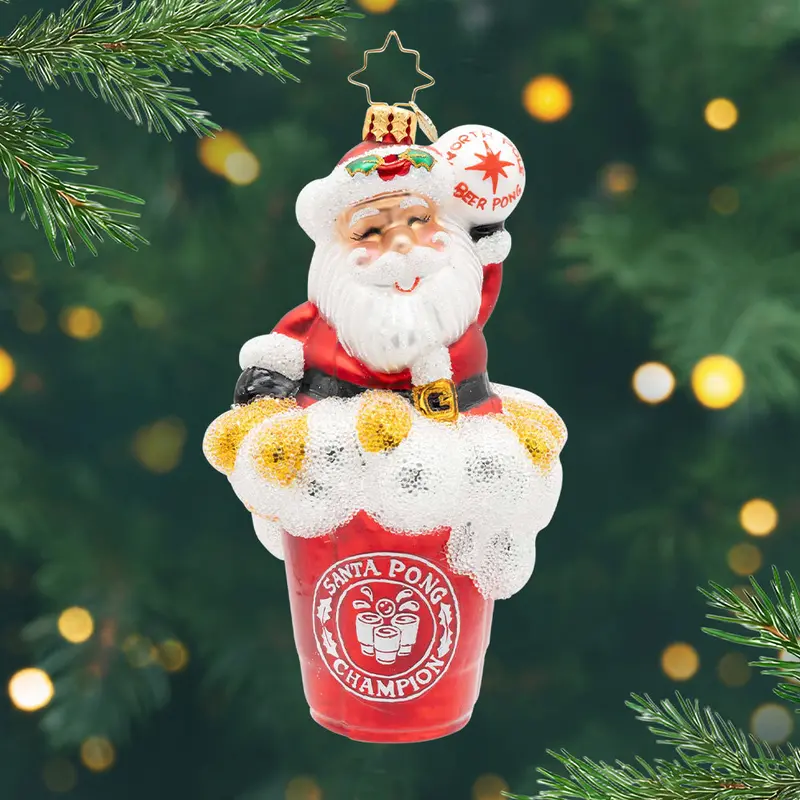 Santa Ping-Pong Champion Ornament 1