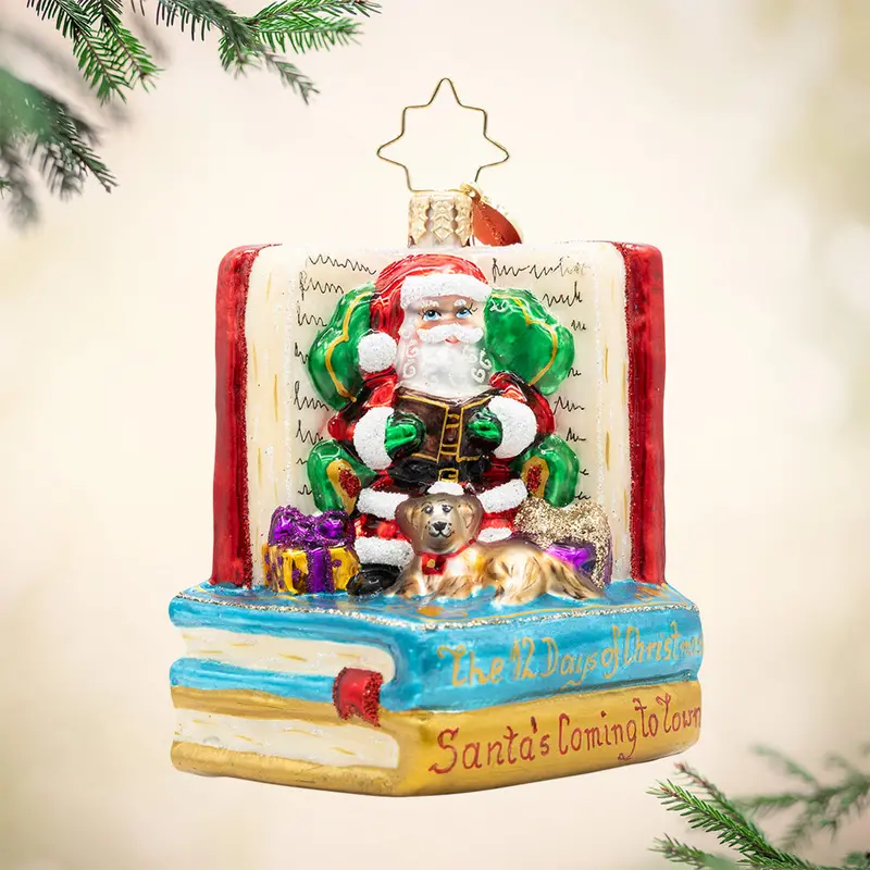 Santa’S Book Nook Themed Ornament 1