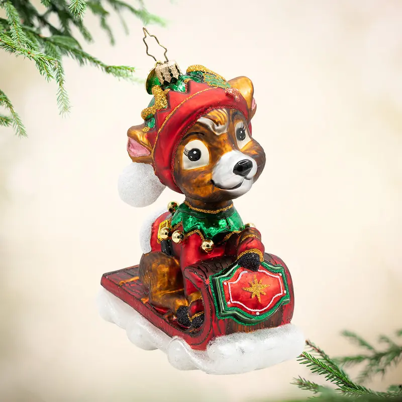 Seasonal Sledding Ornament Design 1