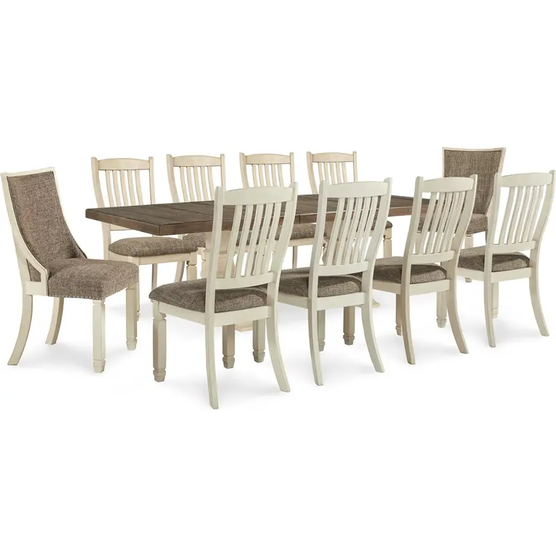 Signature Design By Ashley Bolanburg Dining Set – 11-Piece Extendable Table & Chair Ensemble 1