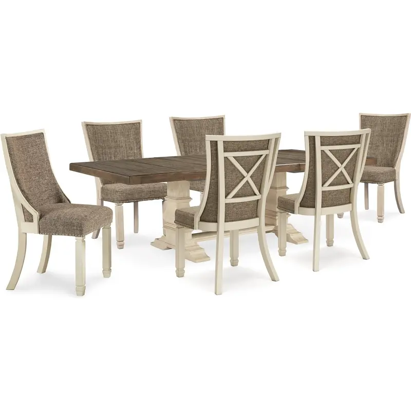 Signature Design By Ashley Bolanburg Dining Set – 7-Piece Formal Dining Room Collection 1
