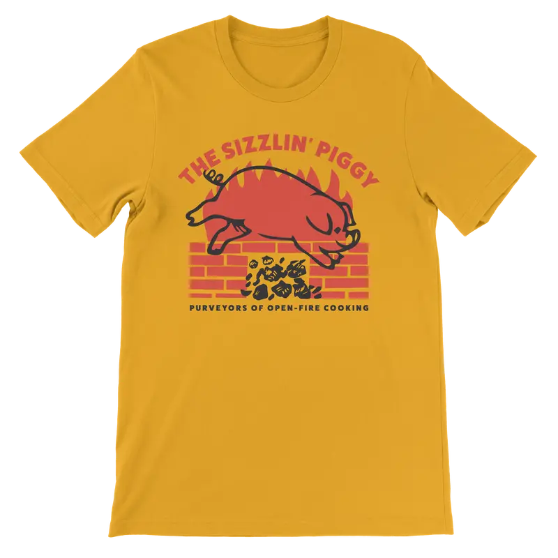 Sizzlin' Piggy Bbq Humor T-Shirt 1