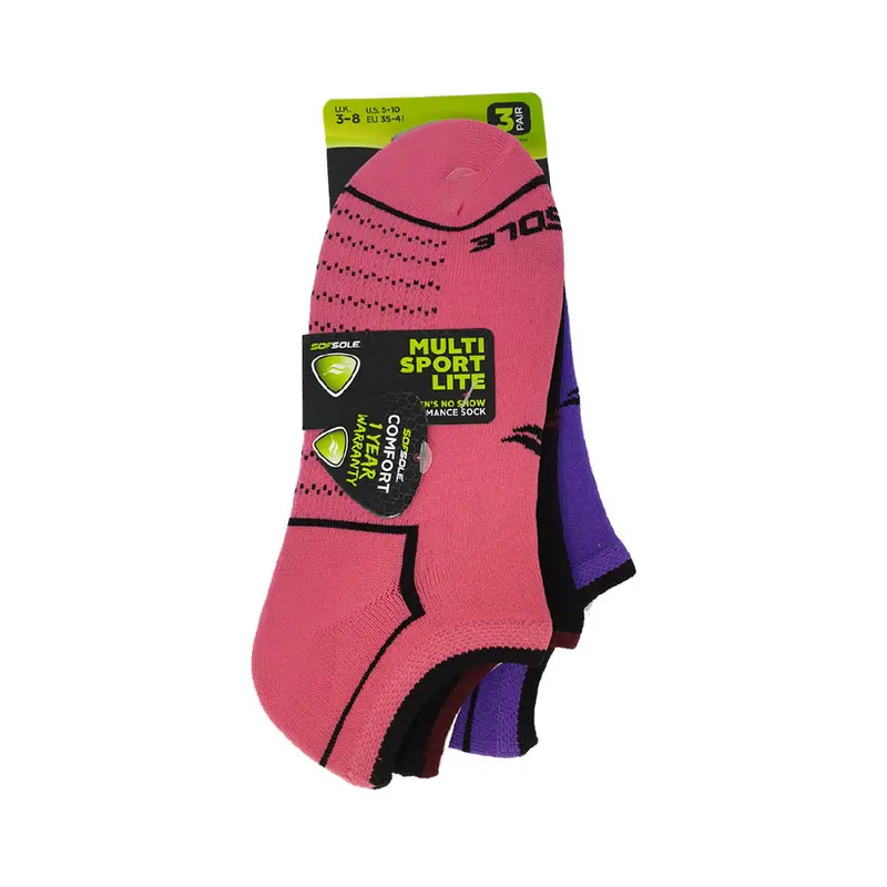 Sof Sole Women'S Multi-Sport No-Show Socks – 3-Pack With Light Cushioning 1