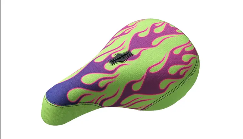 Sunday Flames Bmx Saddle With Bold Flame Graphics 1