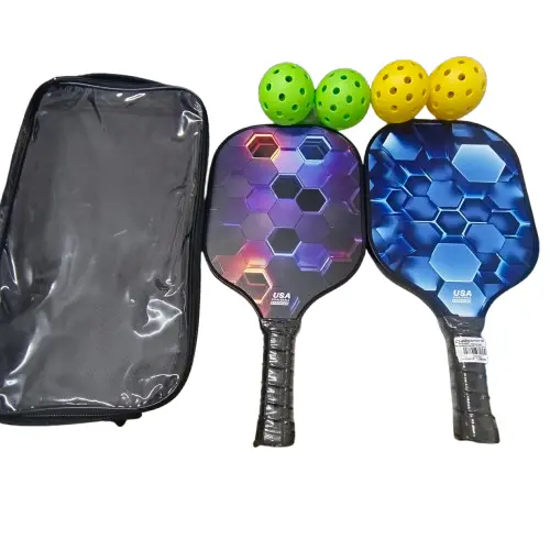 Usapa-Certified Pickleball Paddle Set – Fiberglass Face With Honeycomb Polymer Core 1