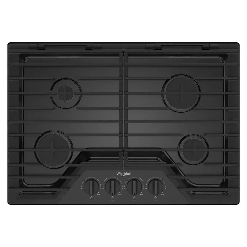 Whirlpool 30-Inch Built-In Gas Cooktop With Ez-2-Lift Grates In Black (Wcgk5030Pb) 1