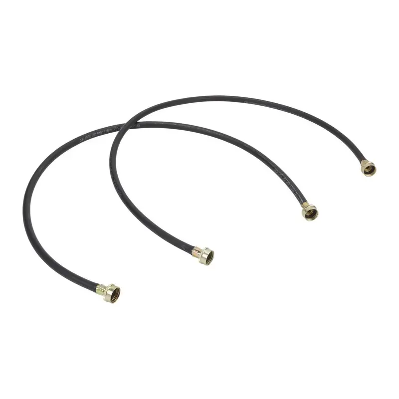 Whirlpool 4-Foot Black Washer Inlet Hose Pair – 1050 Psi, 2-Pack (8212546Rp) 1