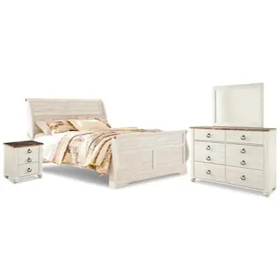 Willowton King Sleigh Bedroom Set By Signature Design By Ashley 1