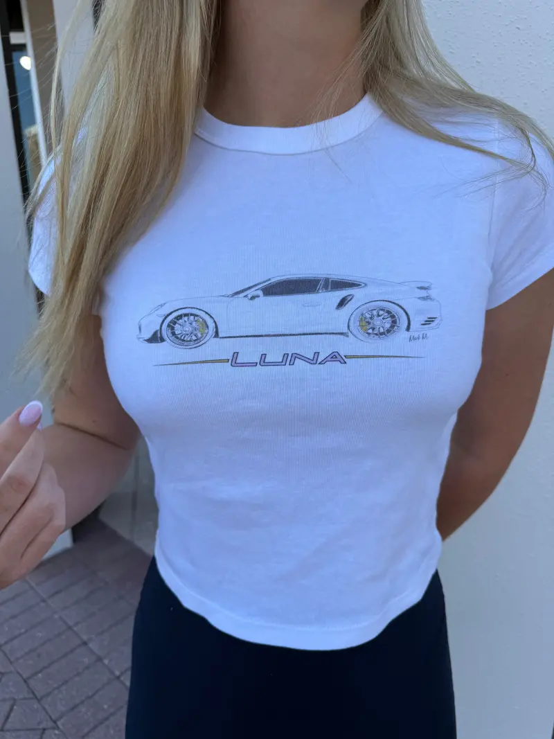 Women’S Car-Themed Crop Top By Madi 1