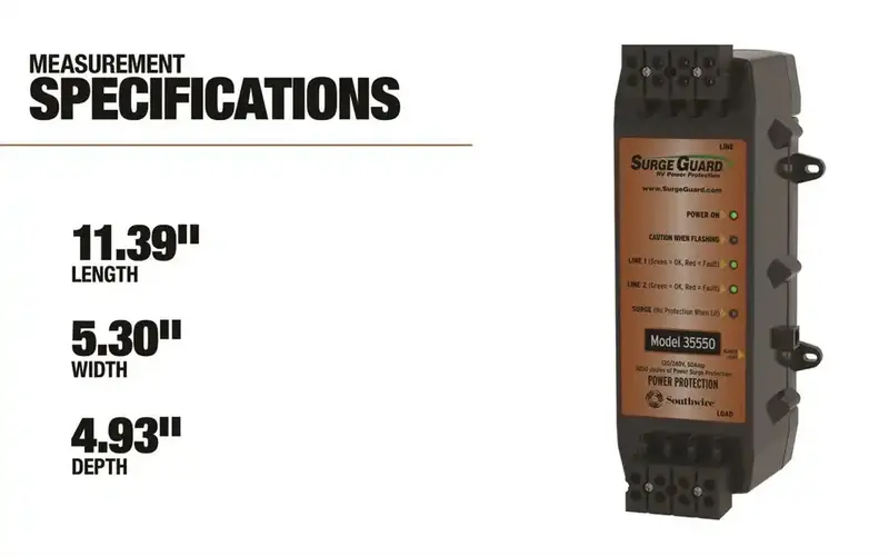 50-Amp Hardwired Surge Protector – Rv & Mobile Application Rated 1