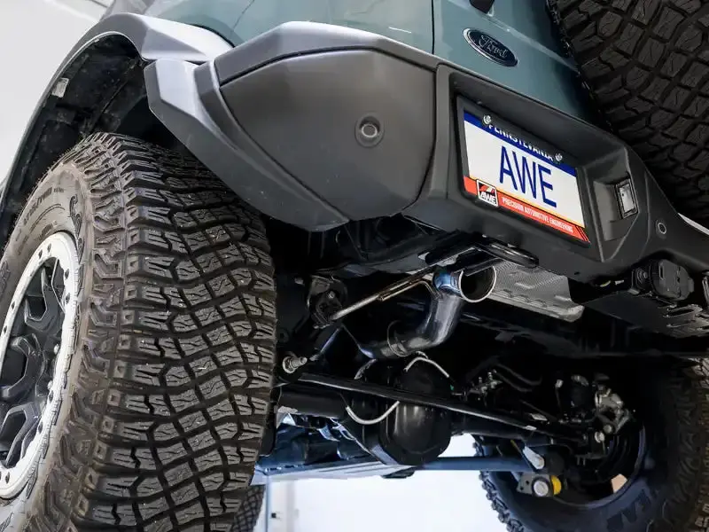 Awe Tuning Bronco Exhaust System – 2021+ Ford Bronco 0Fg Cat-Back Without Tips + Bash Guard 1