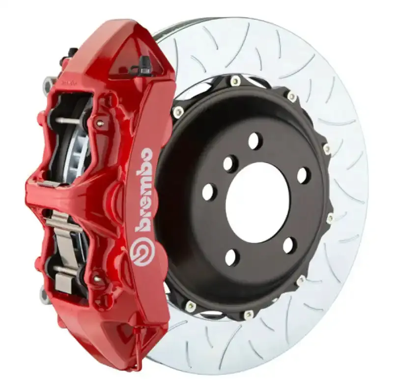 Brembo Front Big Brake Kit For 2017–2021 Honda Civic Type R – 6-Piston Calipers, 380X32Mm Slotted Two-Piece Rotors In Red 1