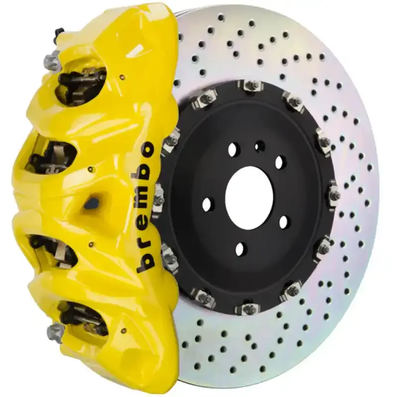 Brembo Front Gt Big Brake Kit For 2012–2018 Mercedes-Benz G63/G65 Amg – 8-Piston Calipers, 412X38Mm Drilled Two-Piece Rotors In Yellow 1