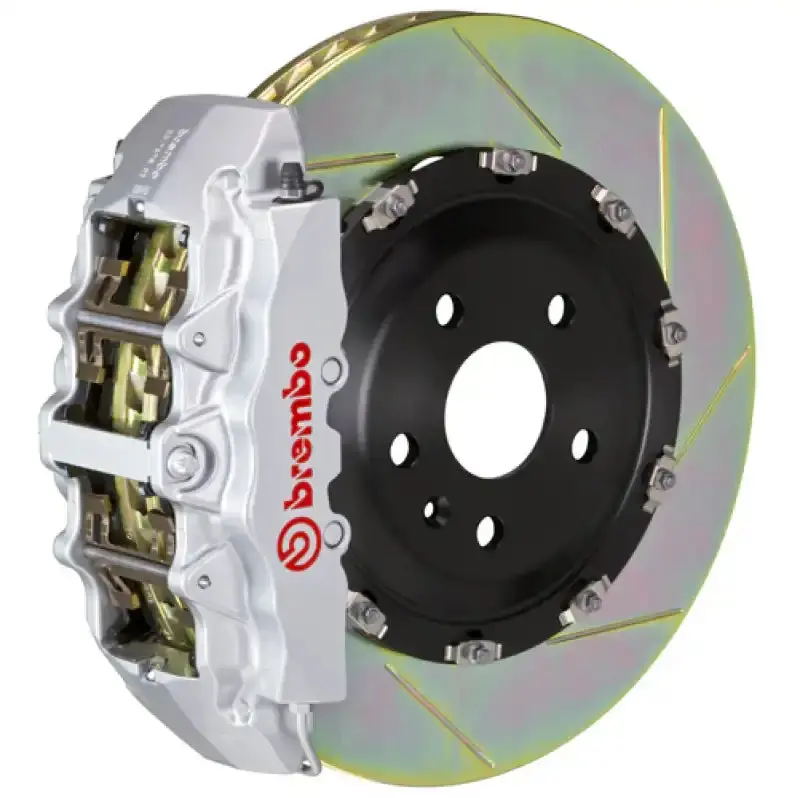 Brembo Gt Front Big Brake Kit For 2006–2009 Mercedes-Benz Clk63 Amg (W209) – 8-Piston Calipers, 380X34Mm Slotted Two-Piece Rotors In Silver 1