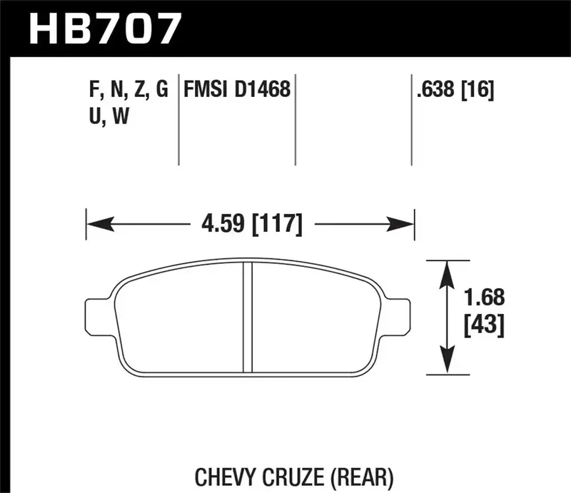 Hawk Performance Hb707W.638 Dtc-30 Brake Pads – 0.638" Thickness, Track-Ready Compound 1