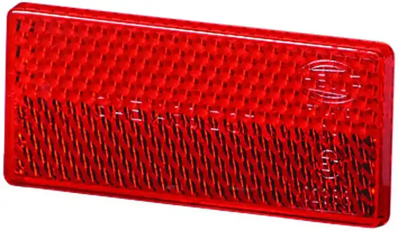 Hella 4412 Red Rectangular Adhesive-Mount Reflex Reflector 1