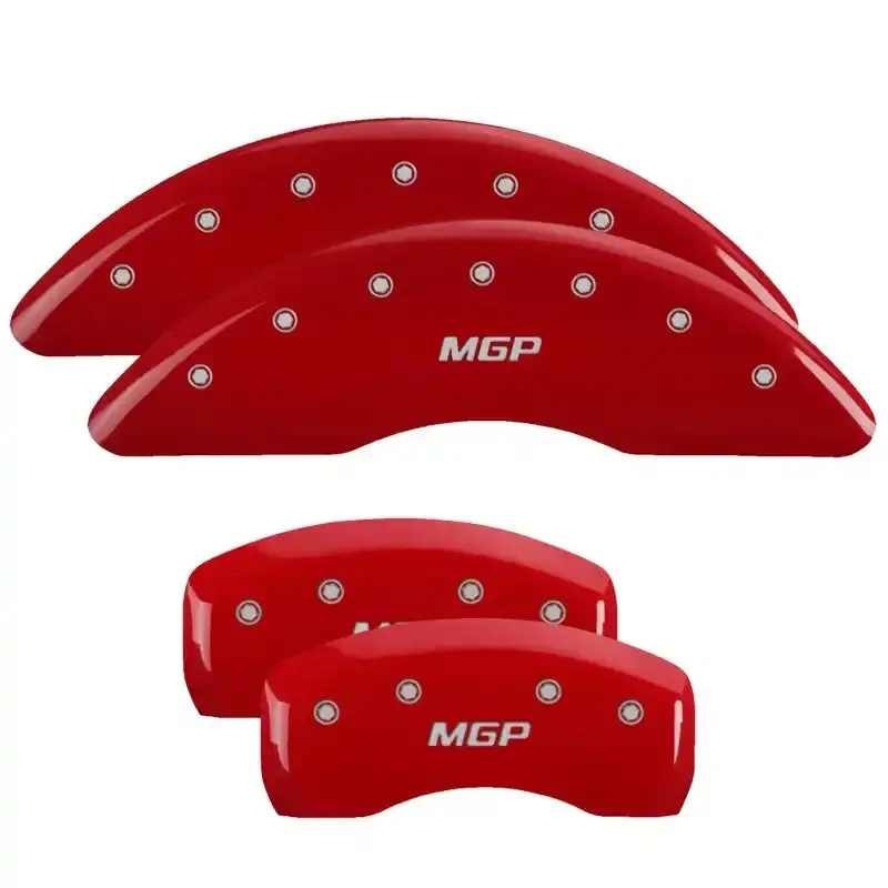 Mgp Engraved Caliper Covers – Front & Rear Red Finish With Silver Chrome Accents For Brake Aesthetics 1