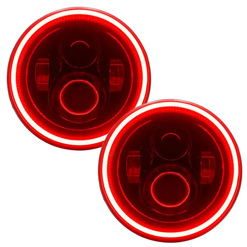 Oracle Lighting 5769-003 7-Inch Led Headlights – High-Output, Black Bezel, Red Accent 1