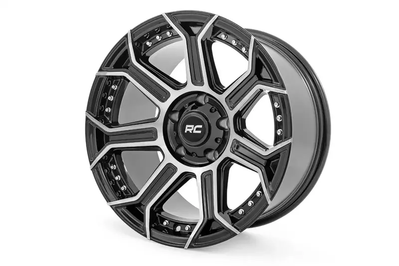 Rough Country Series 89 One-Piece Wheel 89170917 – 17X9", 6X135 Bolt Pattern, -12Mm Offset, Black Machined Gunmetal Finish 1