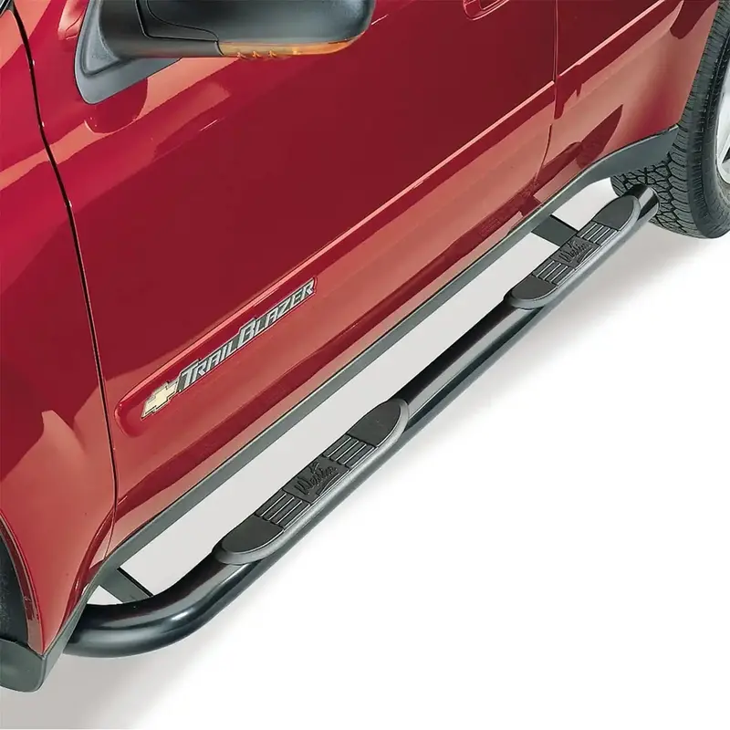 Westin Signature 3 Round Step Bars – Dual-Pad, Black Steel, Includes Mounting Kit 1